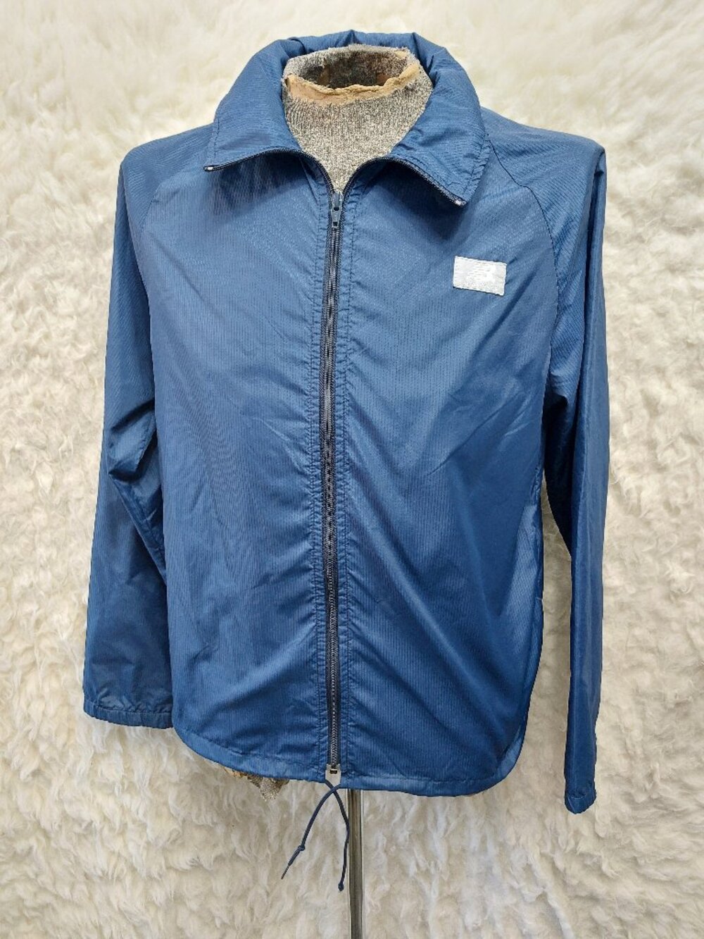 Vintage New Balance Men's Blue Full Zip WInd Breaker